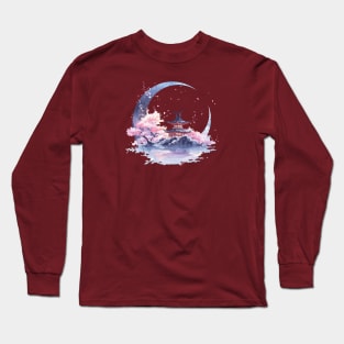 Winter with sakuras Scenery Long Sleeve T-Shirt